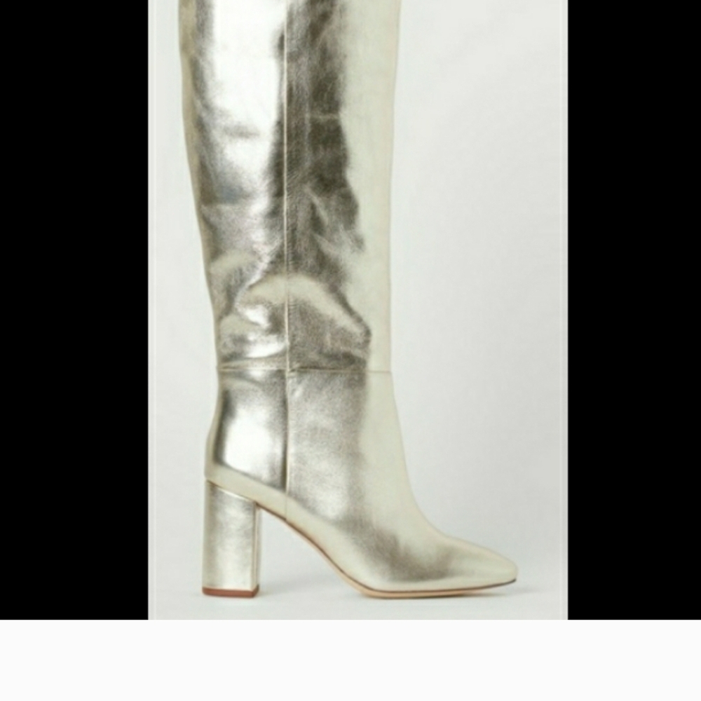 Silver Women's Knee-High Boots
